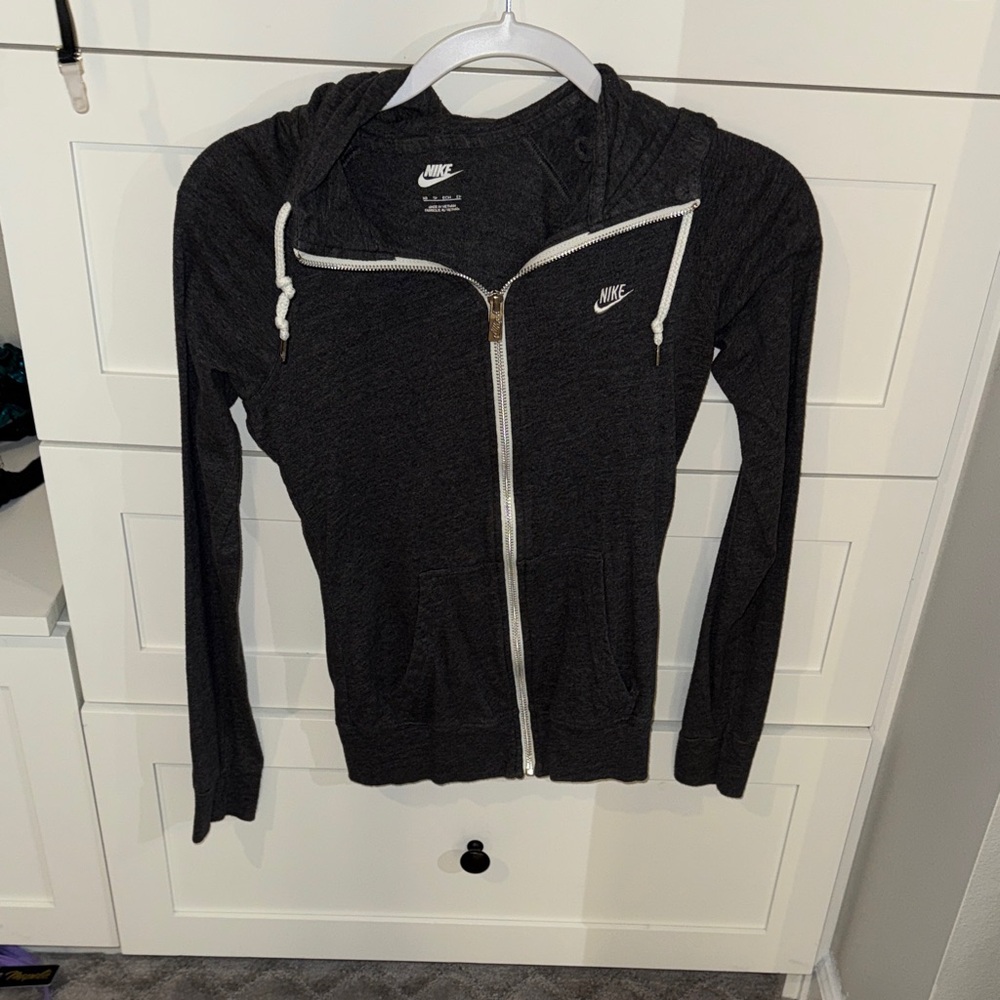 Nike Women's Charcoal Zip-Up Hoodie